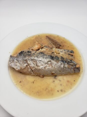 Image of Les Mouettes D'arvor mackerel with basil and lemon on plate