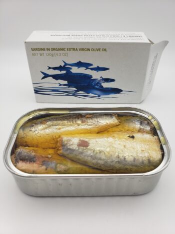 Image of Maria Organic sardines in olive oil open tin