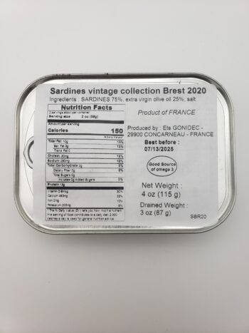Image of Mouettes d'arvor vintage sardines brest 2020 back label