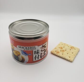 Image of Nissui Mackerel in Soy tin with saltine