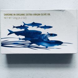 Image of the front of a package of Maria Organic Sardines in Organic EVOO