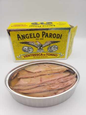 Image of angelo parodi ventresca di tonno opened tin