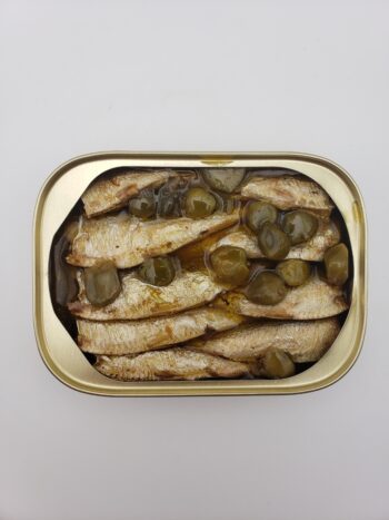 Image of king oscar sardines with vinegar and capers opened tin
