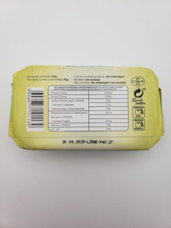 Image of Minerva sardines in olive oil back label