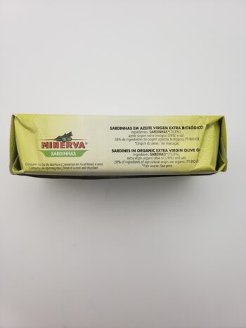 Image of Minerva sardines in olive oil side label