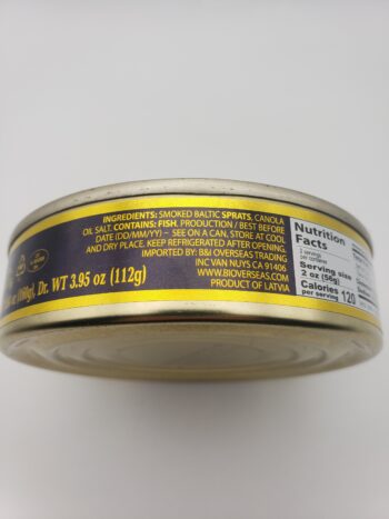 Image of Riga Gold smoked sprats 160 clear top side label