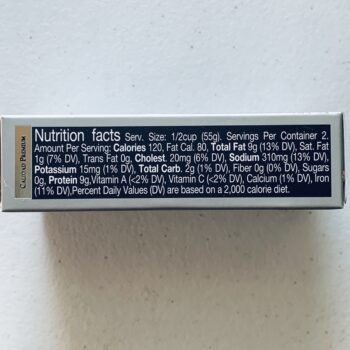 Image of the Nutrition Info panel on a package of Ramón Peña Mussels in Escabeche 8/12, Silver Line