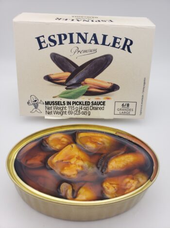 Image of Espinaler premium mussels 6/8 open tin