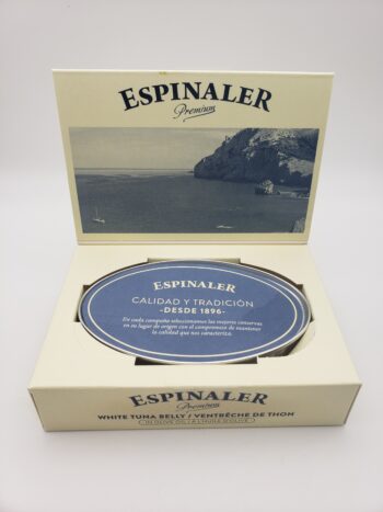 Image of Espinaler premium white tuna belly opened box