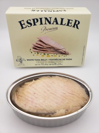 Image of Espinaler premium white tuna belly open tin