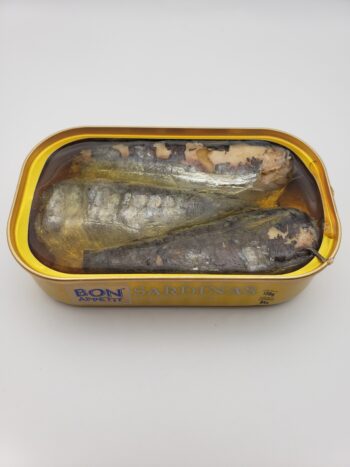 Image of bon appetit sardines in sunflower oil opened tin