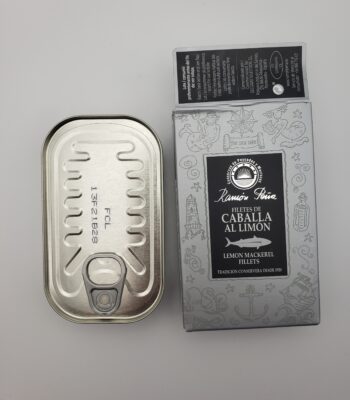 Image of Ramon Pena Lemon Mackerel Silver line open box with tin
