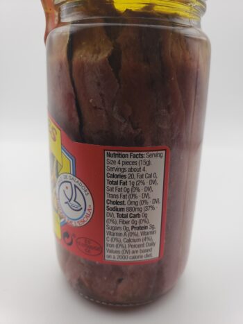 Image of Callol Sarrats anchovies in jar side label