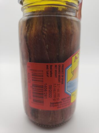 Image of Callol Sarrats anchovies in jar side label