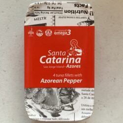 Image of the front of a package of Santa Catarina Tuna Fillets in Olive Oil and Azorean Pepper