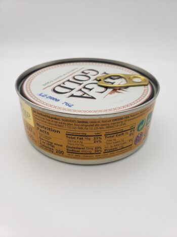 Image of Riga Gold sardines side label