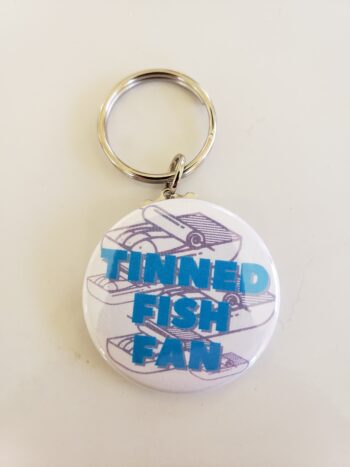 Image of tinned fish fan keychain