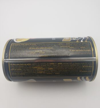 Image of La Explanada anchovy stuffed olives label of ingredients