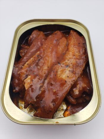 Image of Old Fisherman roasted eel with fermented black pepper open tin
