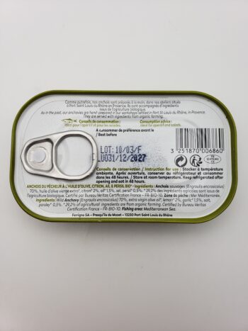 Image of Ferrigno fishermans anchovies back label nutritional information