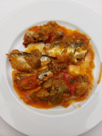 Image of Ferrigno sardines a la ratatouille plated