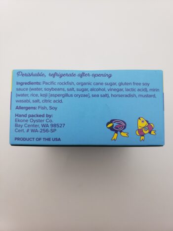 Image of Tiny Fish Co. rockfish in soy sauce side label