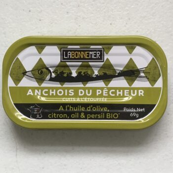 Image of the front of a tin of Ferrigno La Bonne Mer Fisherman's Anchovies