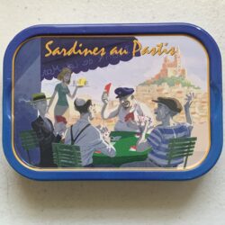 Image of the front of a tin of Ferrigno Les Belles de Marseille Sardines au Pastis