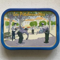 Image of the front of a tin of Ferrigno Les Belles de Marseille Les Pitchounettes (Small Sardines) in Extra Virgin Olive Oil
