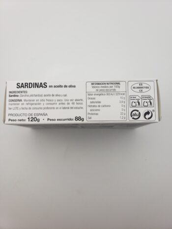 Image of Yurrita sardines side label