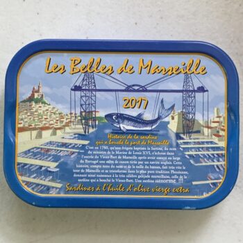 Image of the front of a tin of Ferrigno Les Belles de Marseille Vintage Sardines (2017)