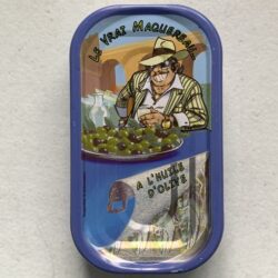 Image of the front of a tin of Ferrigno Les Belles de Marseille Mackerel Fillets in Extra Virgin Olive Oil