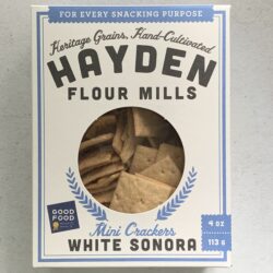 Image of the front of a box of Hayden Flour Mills White Sonora Mini Crackers