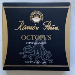 Image of the front of a package of Ramón Peña Octopus in Paprika Sauce, Gold Line