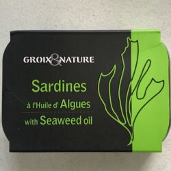 Image of the front of a package of Groix & Nature Sardines with Seaweed Oil