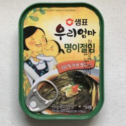 Image of the front of a tin of Sempio Pickled Wild Garlic Leaves in Soy Sauce
