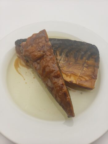Image of Oceans smoked mackerel with juniper and coriander on plate
