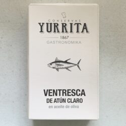Image of the front of a package of Yurrita Ventresca of Yellowfin Tuna