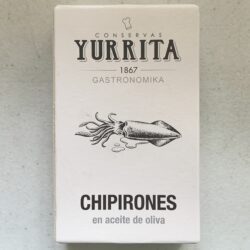 Image of the front of a package of Yurrita Squid in Olive Oil