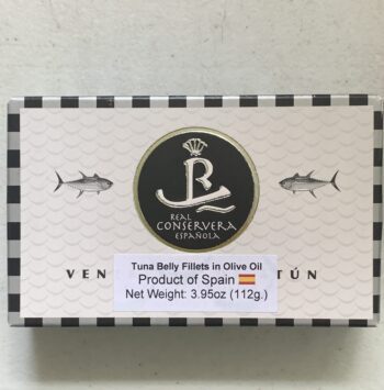 Image of the front of a package of Real Conservera Ventresca of Yellowfin Tuna