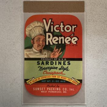 Image of a Vintage Sardine Label - Victor Renée