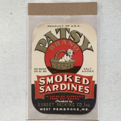 Image of a Vintage Sardine Label - Patsy