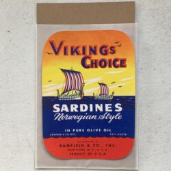 Image of a Vintage Sardine Label - Viking's Choice