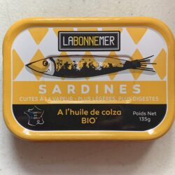 Image of the front of a tin of Ferrigno La Bonne Mer Sardines in Organic Rapeseed (Canola) Oil