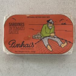 Image of the front of a tin of Pinhais Sardines in Tomato Sauce