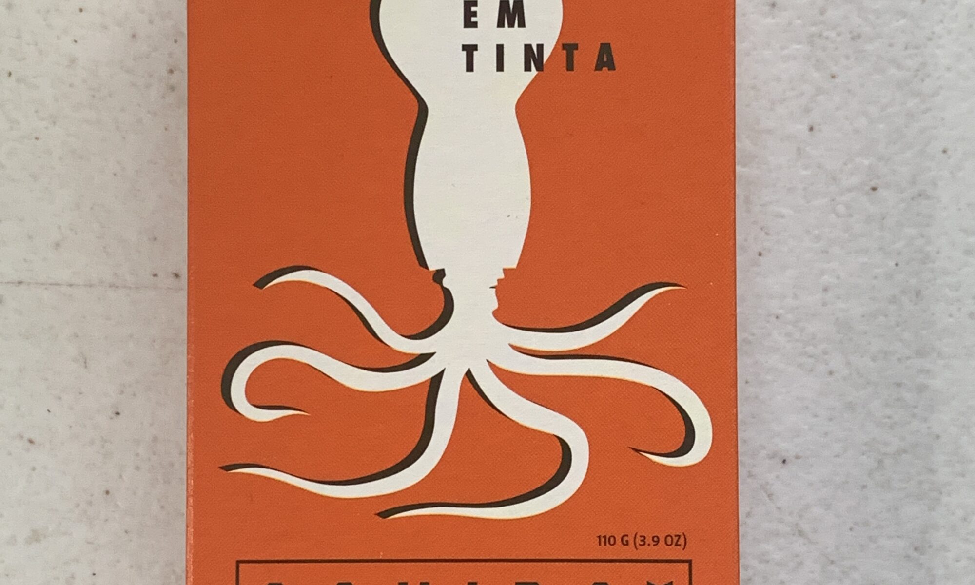 Image of the front of a package of Ati Manel Squid Pieces in Ink