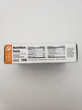 Image of Don Gastronom tuna with orange and clove side label with nutritional information