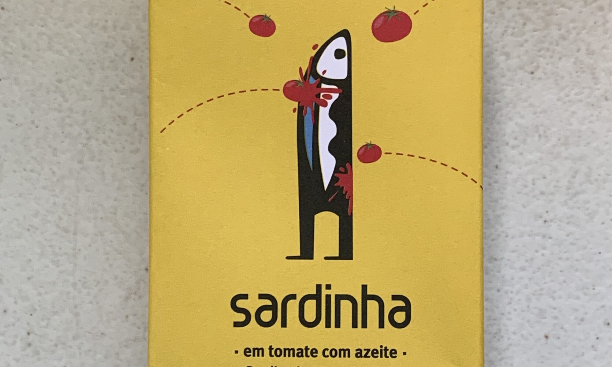 Image of the front of a package of Sardinha Sardines in Tomato Sauce with Olive Oil