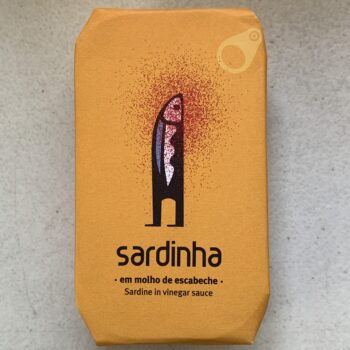 Image of the front of a package of Sardinha Sardines in Escabeche