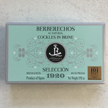 Image of the front of a package of Real Conservera Selección 1920 Cockles in Brine 40/50
